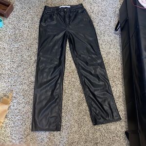 Black Leather pants straight leg size 9